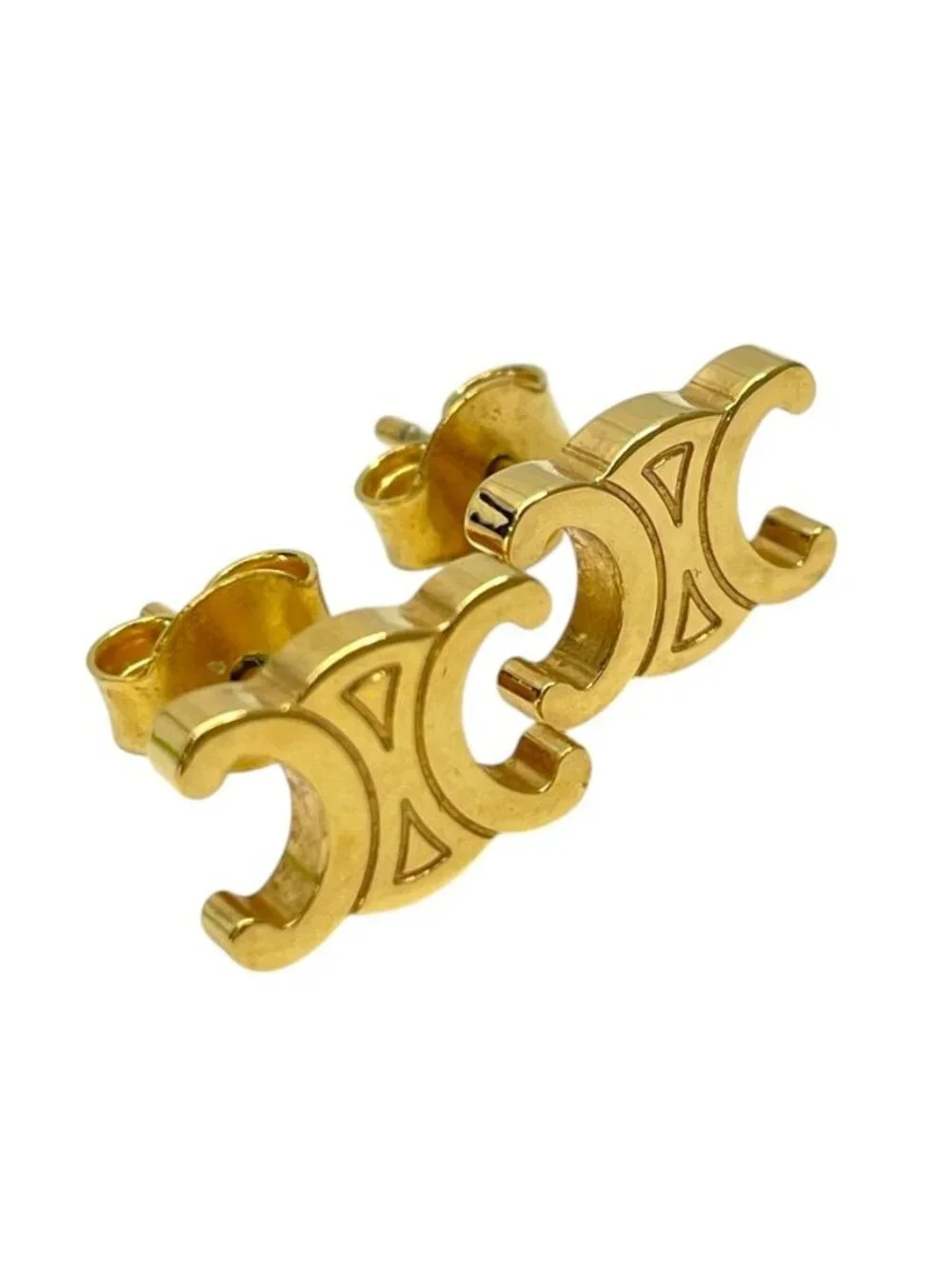 Celine Triomphe Earrings Gold Plated